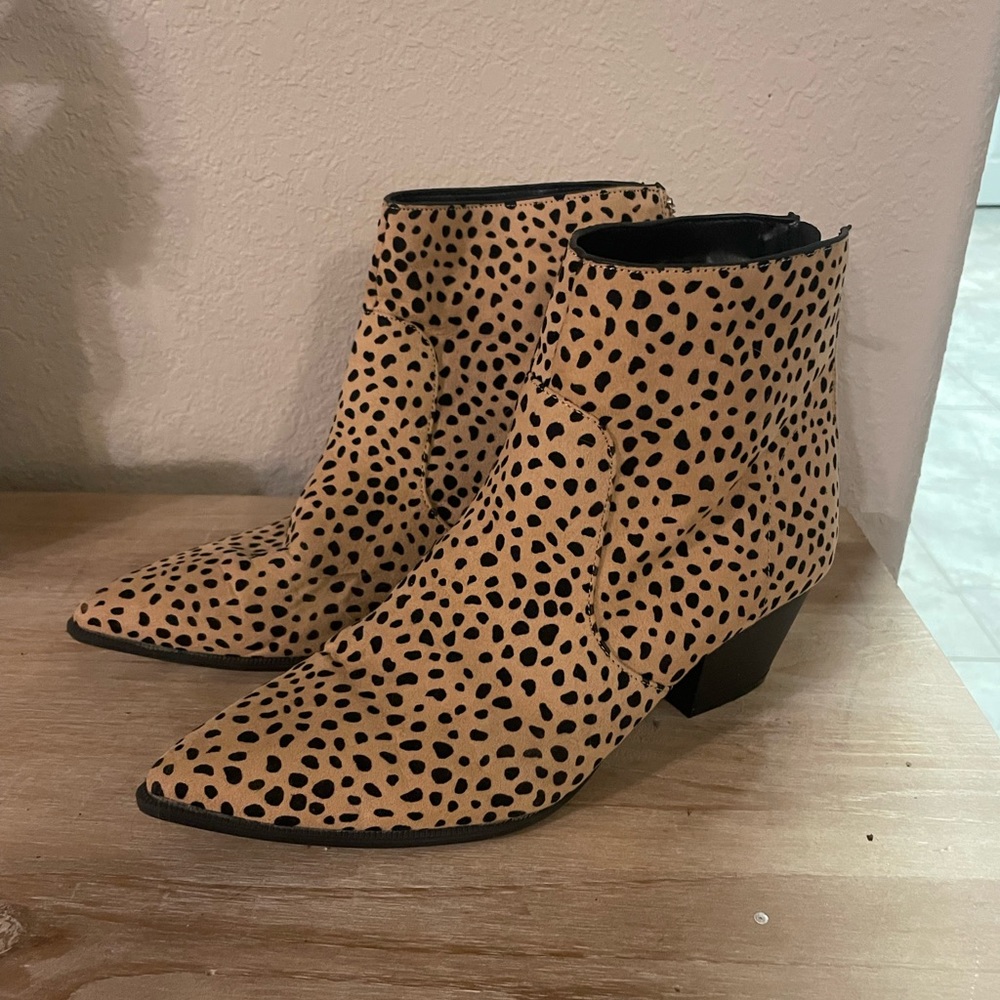 Cheetah print western style booties